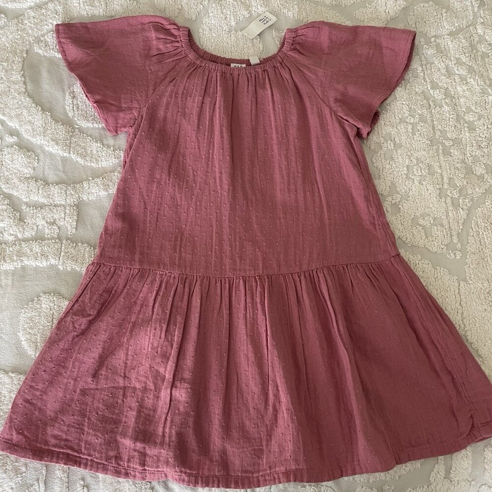 Gap Kids Girls Soft Cotton Pink Comfortable Woven Dress Lined NWT Size 8